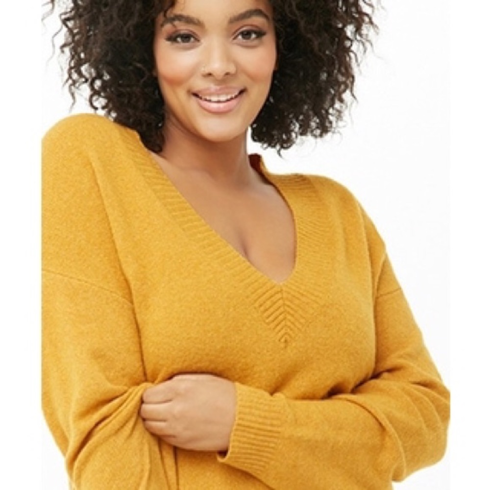 V-neck knit sweater